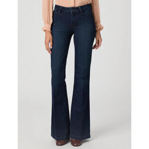 Paige Genevieve Flare Jean in Bespoke Dark Blue Wash Size 26 NWT